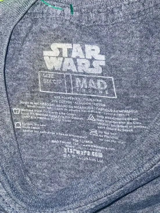 Star Wars The Mandalorian Graphic T-Shirt Grey Blue Heathered Small - Picture 8 of 14